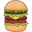 burger, hamburger, cheeseburger, fast, food, junk food 