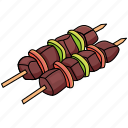 skewer, meat, barbecue, beef, bbq, fast food