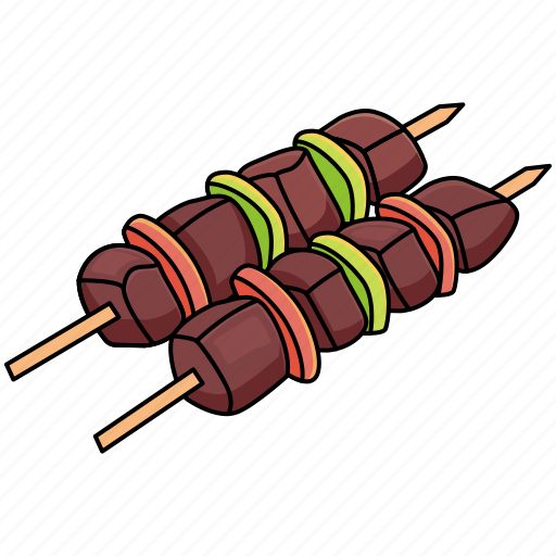 Skewer, meat, barbecue, beef, bbq, fast food icon - Download on Iconfinder