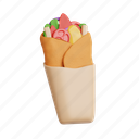 kebab, fast food, 3d icon, 3d illustration, 3d render, grilled, skewers 