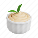 mayo, fast food, 3d icon, 3d illustration, 3d render, condiment, creamy 
