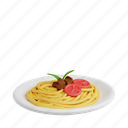 spaghetti, fast food, 3d icon, 3d illustration, 3d render, italian cuisine, pasta 