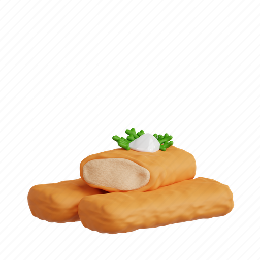 Fish, nugget, fish nugget, fast food, 3d icon, 3d illustration, 3d render 3D illustration - Download on Iconfinder