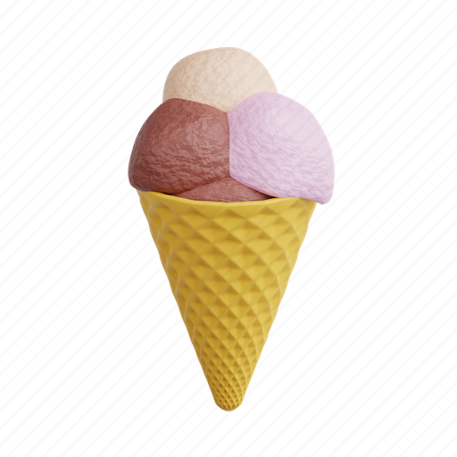 Ice, cream, ice cream, fast food, 3d icon, 3d illustration, 3d render 3D illustration - Download on Iconfinder