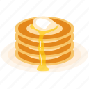 pancake, fluffy, syrup, butter, stack, breakfast, batter, sweet