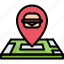burger, catering, fast, food, location, map, public 