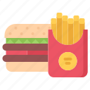 burger, catering, fast, food, french, fries, public