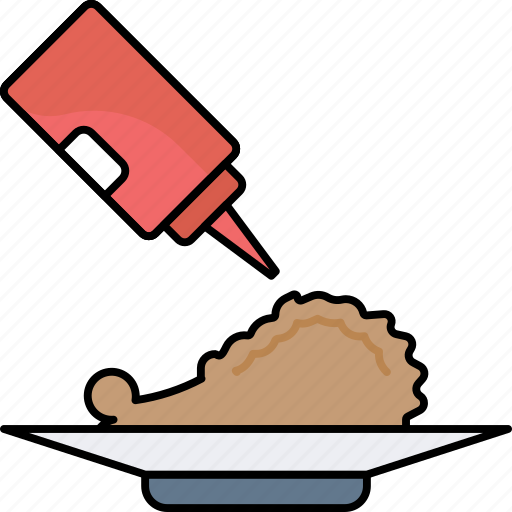 Chicken fry, chicken meal, chicken slice, meat slice, roast slice, roasted chicken, sauced chicken icon - Download on Iconfinder