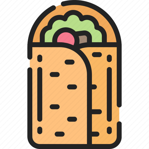 Burrito, eating, fast food, take away, vegetables icon - Download on Iconfinder