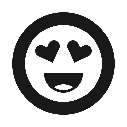 heart face emoji black and white