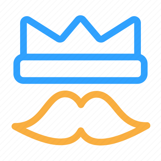 Crown, king, moustache, father, day icon - Download on Iconfinder