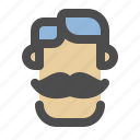 dad, moustache, male, avatar