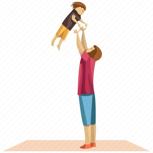 Child playing, child rearing, child support, fatherhood, kids play illustration - Download on Iconfinder