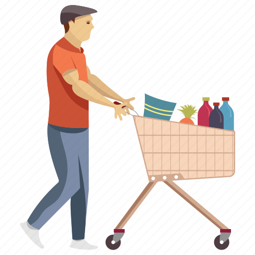 Fatherhood, grocery, kids needs, kids shopping, shopping illustration - Download on Iconfinder