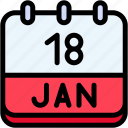 calendar, february, eighteen, date, monthly, time, and, month, schedule
