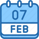 calendar, february, seven, date, monthly, time, month, schedule
