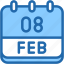 calendar, february, eight, date, monthly, time, month, schedule 