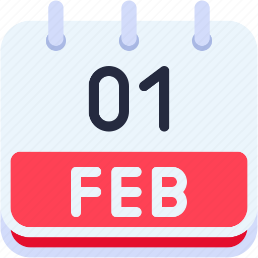 Calendar, february, one, 1, date, monthly, time icon - Download on Iconfinder