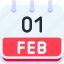 calendar, february, one, 1, date, monthly, time, month, schedule 