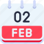 calendar, february, two, 2, date, monthly, time, month, schedule 