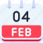 calendar, february, four, date, monthly, time, and, month, schedule 