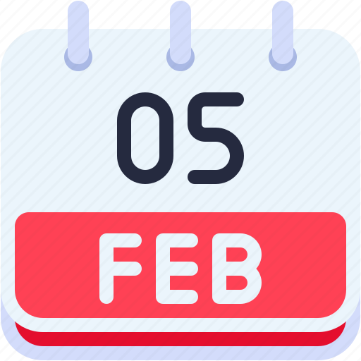 Calendar, february, five, date, monthly, time, and icon - Download on Iconfinder