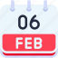 calendar, february, six, date, monthly, time, and, month, schedule 