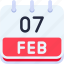calendar, february, seven, date, monthly, time, and, month, schedule 