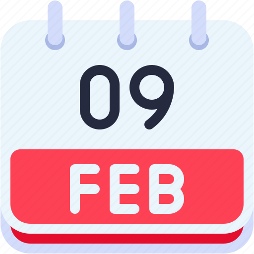 Calendar, february, nine, date, monthly, time, and icon - Download on Iconfinder