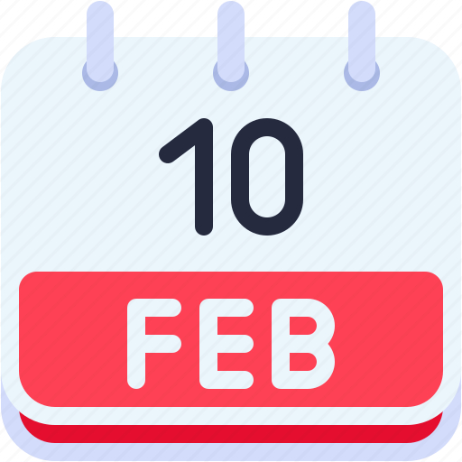 Calendar, february, ten, date, monthly, time, and icon - Download on Iconfinder