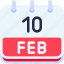 calendar, february, ten, date, monthly, time, and, month, schedule 