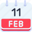 calendar, february, eleven, date, monthly, time, month, schedule 
