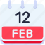 calendar, february, twelve, date, monthly, time, and, month, schedule 