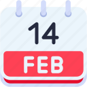 calendar, february, fourteen, date, monthly, time, and, month, schedule