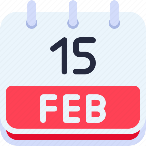Calendar, february, fifteen, date, monthly, time, and icon - Download on Iconfinder