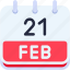calendar, february, twenty, one, date, monthly, time, month, schedule 