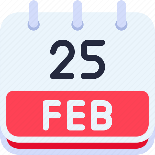 Calendar, february, twenty, five, date, monthly, time icon - Download on Iconfinder