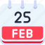 calendar, february, twenty, five, date, monthly, time, month, schedule 