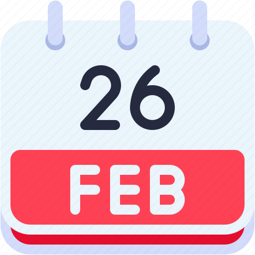 Calendar, february, twenty, six, date, monthly, time icon - Download on Iconfinder
