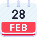 calendar, february, twenty, eight, date, monthly, time, month, schedule