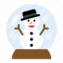 christmas, snow globe, snowman, winter 