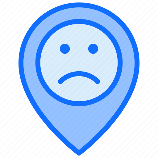 Feedback, pin, sad, rating, location, bad icon - Download on Iconfinder