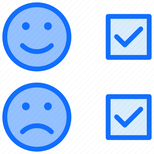 Rating, emotions, satisfy, feedback, tick mark icon - Download on Iconfinder