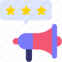 feedback, rating, review, megaphone, marketing, advertising