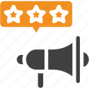 feedback, rating, review, megaphone, marketing, advertising