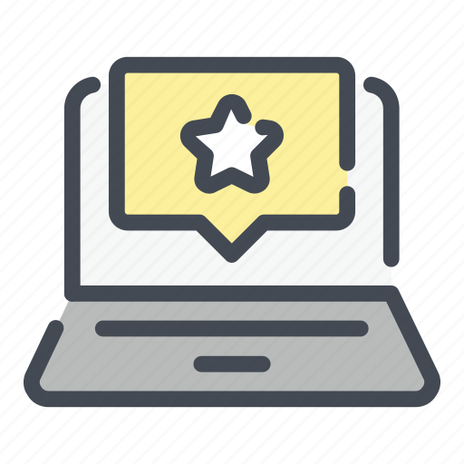 Best, favorite, feedback, laptop, rate, review, star icon - Download on Iconfinder