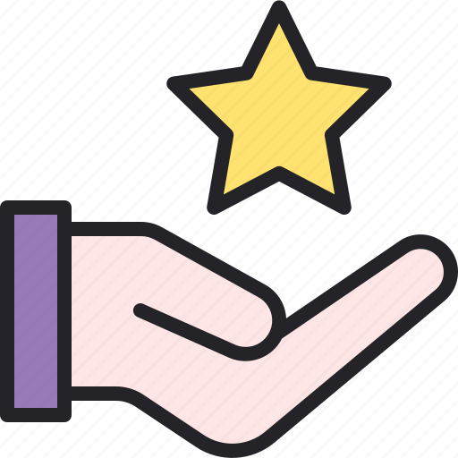 Hand, star, gesture, reward, superior icon - Download on Iconfinder