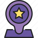 pin, location, star, map, placeholder