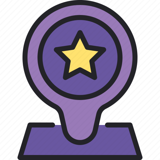 Pin, location, star, map, placeholder icon - Download on Iconfinder