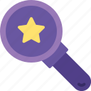 search, magnifier, star, loupe, rating 
